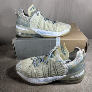 Nike LeBron 18 XVIII NRG GS Blue Tint White Basketball Shoes 6Y CT4677-400